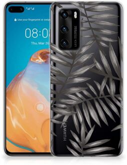 B2Ctelecom Back Case TPU Siliconen Hoesje Huawei P40 Smartphone hoesje Leaves Grey