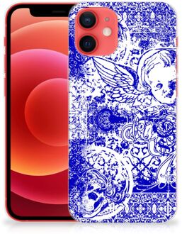 B2Ctelecom Back Case TPU Siliconen Hoesje iPhone 12 Mini Smartphone hoesje Angel Skull Blue