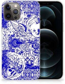 B2Ctelecom Back Case TPU Siliconen Hoesje iPhone 12 Pro Max Smartphone hoesje Angel Skull Blue