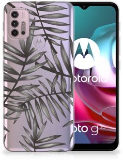 B2Ctelecom Back Case TPU Siliconen Hoesje Motorola Moto G30 | G10 Smartphone hoesje Leaves Grey