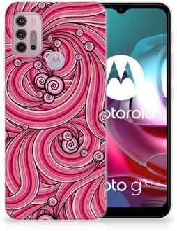 B2Ctelecom Back Case TPU Siliconen Hoesje Motorola Moto G30 | G10 Smartphone hoesje Swirl Pink