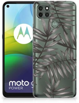 B2Ctelecom Back Case TPU Siliconen Hoesje Motorola Moto G9 Power Smartphone hoesje Leaves Grey