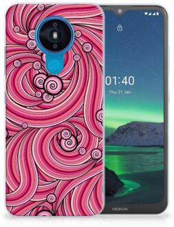 B2Ctelecom Back Case TPU Siliconen Hoesje Nokia 1.4 Smartphone hoesje Swirl Pink