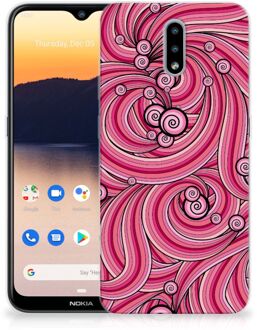 B2Ctelecom Back Case TPU Siliconen Hoesje Nokia 2.3 Smartphone hoesje Swirl Pink