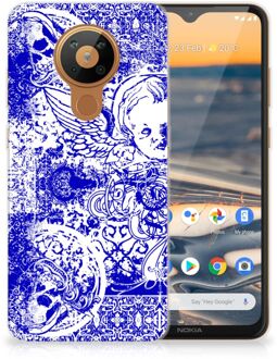 B2Ctelecom Back Case TPU Siliconen Hoesje Nokia 5.3 Smartphone hoesje Angel Skull Blue