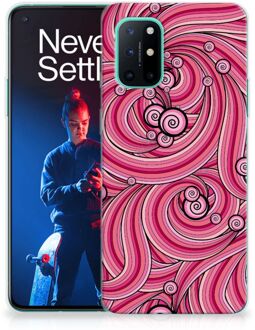 B2Ctelecom Back Case TPU Siliconen Hoesje OnePlus 8T Smartphone hoesje Swirl Pink