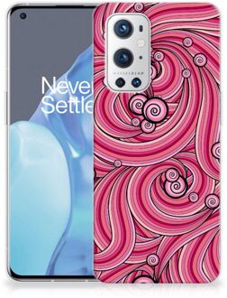 B2Ctelecom Back Case TPU Siliconen Hoesje OnePlus 9 Pro Smartphone hoesje Swirl Pink