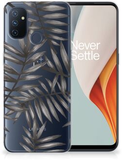 B2Ctelecom Back Case TPU Siliconen Hoesje OnePlus Nord N100 Smartphone hoesje Leaves Grey