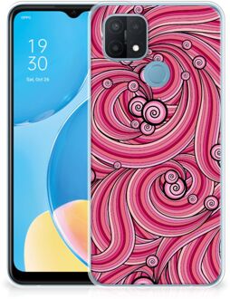 B2Ctelecom Back Case TPU Siliconen Hoesje OPPO A15 Smartphone hoesje Swirl Pink