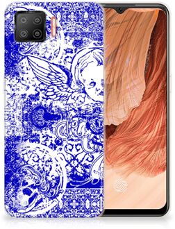 B2Ctelecom Back Case TPU Siliconen Hoesje OPPO A73 4G Smartphone hoesje Angel Skull Blue