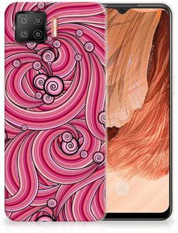 B2Ctelecom Back Case TPU Siliconen Hoesje OPPO A73 4G Smartphone hoesje Swirl Pink