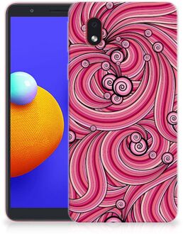 B2Ctelecom Back Case TPU Siliconen Hoesje Samsung Galaxy A01 Core Smartphone hoesje Swirl Pink