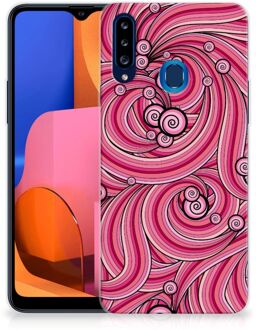 B2Ctelecom Back Case TPU Siliconen Hoesje Samsung Galaxy A20s Smartphone hoesje Swirl Pink