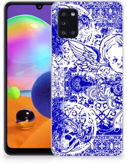 B2Ctelecom Back Case TPU Siliconen Hoesje Samsung Galaxy A31 Smartphone hoesje Angel Skull Blue