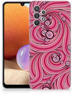 B2Ctelecom Back Case TPU Siliconen Hoesje Samsung Galaxy A32 4G Smartphone hoesje Swirl Pink