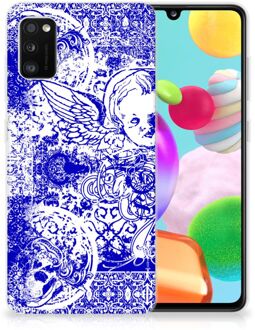 B2Ctelecom Back Case TPU Siliconen Hoesje Samsung Galaxy A41 Smartphone hoesje Angel Skull Blue