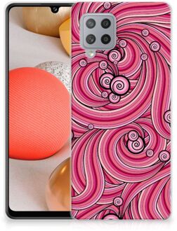 B2Ctelecom Back Case TPU Siliconen Hoesje Samsung Galaxy A42 Smartphone hoesje Swirl Pink