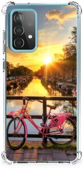 B2Ctelecom Back Case TPU Siliconen Hoesje Samsung Galaxy A52 4G/5G Telefoon Hoesje met doorzichtige rand Amsterdamse Grachten