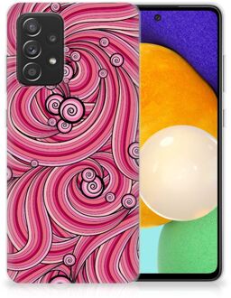 B2Ctelecom Back Case TPU Siliconen Hoesje Samsung Galaxy A52 (5G/4G) Smartphone hoesje Swirl Pink