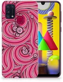 B2Ctelecom Back Case TPU Siliconen Hoesje Samsung Galaxy M31 Smartphone hoesje Swirl Pink