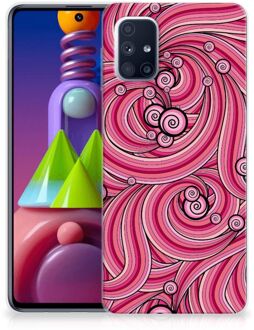 B2Ctelecom Back Case TPU Siliconen Hoesje Samsung Galaxy M51 Smartphone hoesje Swirl Pink