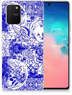 B2Ctelecom Back Case TPU Siliconen Hoesje Samsung Galaxy S10 Lite Smartphone hoesje Angel Skull Blue