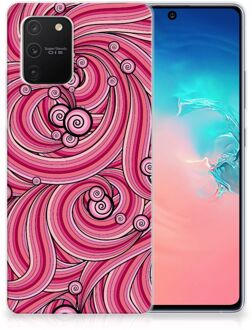 B2Ctelecom Back Case TPU Siliconen Hoesje Samsung Galaxy S10 Lite Smartphone hoesje Swirl Pink