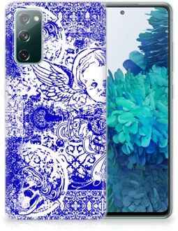 B2Ctelecom Back Case TPU Siliconen Hoesje Samsung Galaxy S20 FE Smartphone hoesje Angel Skull Blue