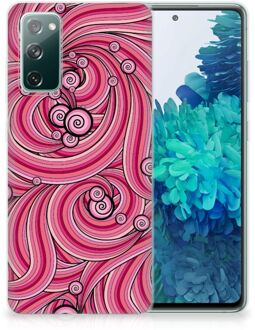 B2Ctelecom Back Case TPU Siliconen Hoesje Samsung Galaxy S20 FE Smartphone hoesje Swirl Pink