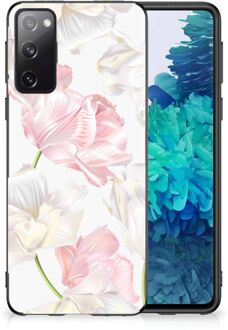 B2Ctelecom Back Case TPU Siliconen Hoesje Samsung Galaxy S20 GSM Hoesje met Zwarte rand Mooie Bloemen