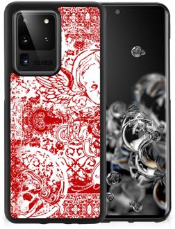 B2Ctelecom Back Case TPU Siliconen Hoesje Samsung Galaxy S20 Ultra GSM Hoesje met Zwarte rand Angel Skull Red