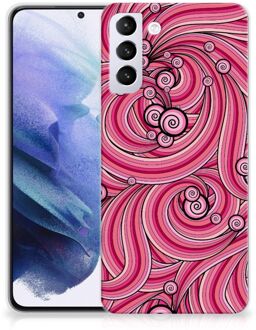 B2Ctelecom Back Case TPU Siliconen Hoesje Samsung Galaxy S21 Plus Smartphone hoesje Swirl Pink