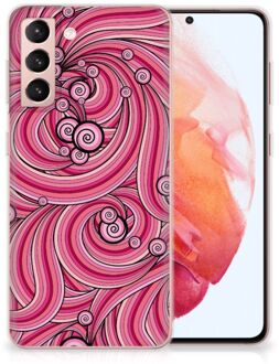 B2Ctelecom Back Case TPU Siliconen Hoesje Samsung Galaxy S21 Smartphone hoesje Swirl Pink