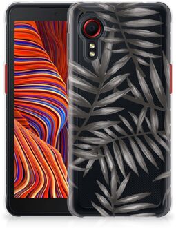 B2Ctelecom Back Case TPU Siliconen Hoesje Samsung Galaxy Xcover 5 Smartphone hoesje Leaves Grey