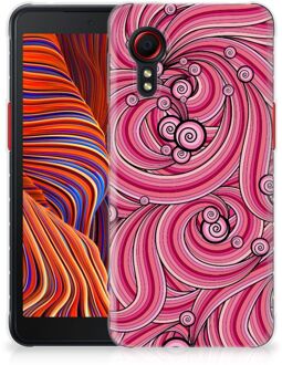 B2Ctelecom Back Case TPU Siliconen Hoesje Samsung Galaxy Xcover 5 Smartphone hoesje Swirl Pink