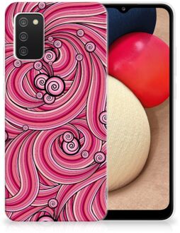 B2Ctelecom Back Case TPU Siliconen Hoesje Samsung M02s | Samsung Galaxy A02s Smartphone hoesje Swirl Pink