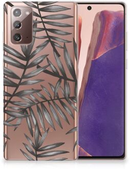 B2Ctelecom Back Case TPU Siliconen Hoesje Samsung Note 20 Smartphone hoesje Leaves Grey