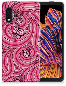 B2Ctelecom Back Case TPU Siliconen Hoesje Samsung Xcover Pro Smartphone hoesje Swirl Pink