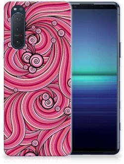 B2Ctelecom Back Case TPU Siliconen Hoesje Sony Xperia 5II Smartphone hoesje Swirl Pink