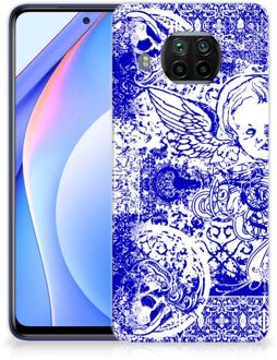 B2Ctelecom Back Case TPU Siliconen Hoesje Xiaomi Mi 10T Lite Smartphone hoesje Angel Skull Blue