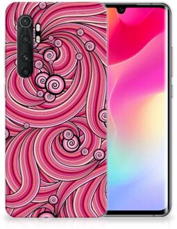 B2Ctelecom Back Case TPU Siliconen Hoesje Xiaomi Mi Note 10 Lite Smartphone hoesje Swirl Pink