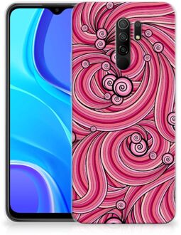 B2Ctelecom Back Case TPU Siliconen Hoesje Xiaomi Redmi 9 Smartphone hoesje Swirl Pink