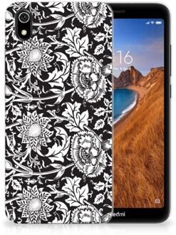 B2Ctelecom Back Case Xiaomi Redmi 7A TPU Siliconen Hoesje Black Flowers