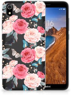 B2Ctelecom Back Case Xiaomi Redmi 7A TPU Siliconen Hoesje Butterfly Roses