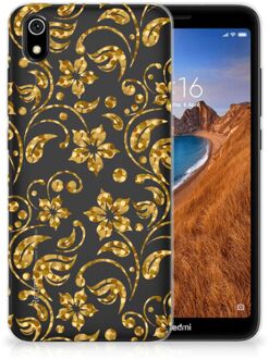 B2Ctelecom Back Case Xiaomi Redmi 7A TPU Siliconen Hoesje Gouden Bloemen