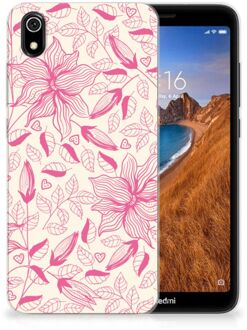 B2Ctelecom Back Case Xiaomi Redmi 7A TPU Siliconen Hoesje Pink Flowers