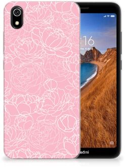 B2Ctelecom Back Case Xiaomi Redmi 7A TPU Siliconen Hoesje White Flowers