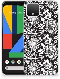 B2Ctelecom Back Cover Google Pixel 4 TPU Siliconen Hoesje Black Flowers