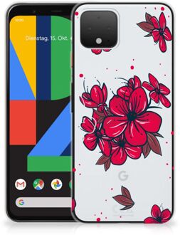 B2Ctelecom Back Cover Google Pixel 4 TPU Siliconen Hoesje Blossom Rood