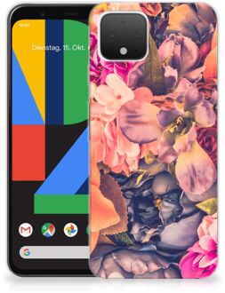 B2Ctelecom Back Cover Google Pixel 4 TPU Siliconen Hoesje Bosje Bloemen